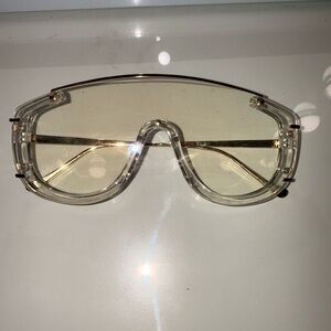 Transparent Gold-Tinted Sunglasses